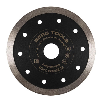 Berg Tools Диск для керамики, ультратонкий 125х1.1х10х22.23мм Berg Tools Диск для керамики, ультратонкий 125х1.1х10х22.23мм