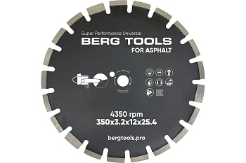 Berg Tools Диск для асфальта 350х3.2х12х25.4мм Berg Tools Диск для асфальта 350х3.2х12х25.4мм